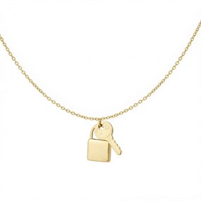 Halsband med lås och nyckel – Guld