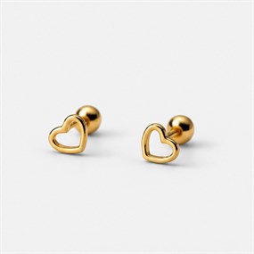 Amour små hjärtörhängen i guld