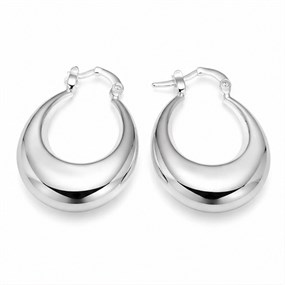 Ondine kraftiga dropphoops i silver