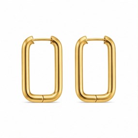 Cadre geometriska U-hoops i guld