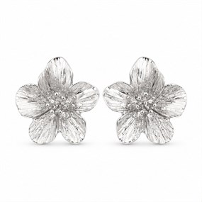 Fleur blomörhängen i silver