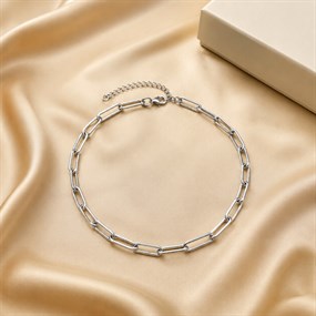 Élan paperclip-halsband i silver