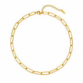 Élan paperclip-halsband i guld