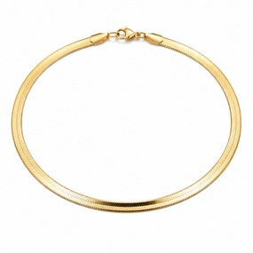 Serpent platt fotlänk i guld