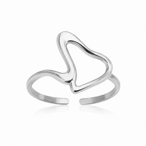 Ligne organisk ring i silver