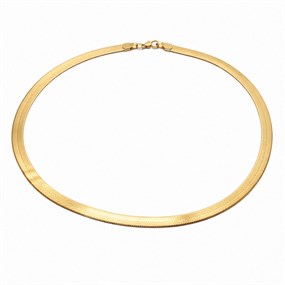 Serpent platt halsband i guld