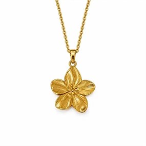 Fleur halsband med stor blomma i guld