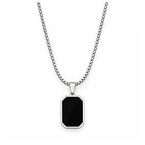 Noir halsband med svart hänge i silver