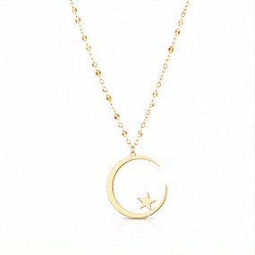 Luna mån- och stjärnhalsband i guld