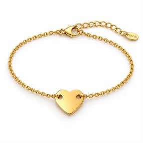 Amour armband med slätt hjärta i guld