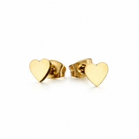 Amour mini-hjärtörhängen i guld