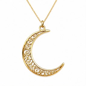 Luna filigran-månhalsband i guld