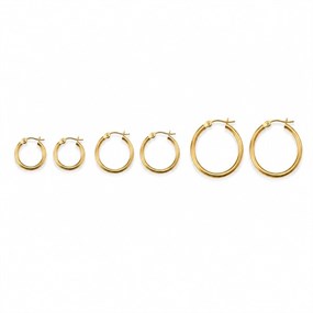 Élan hoopsset i guld – 3 par