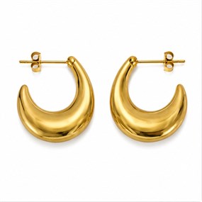 Luna skulpturala dropphoops i guld
